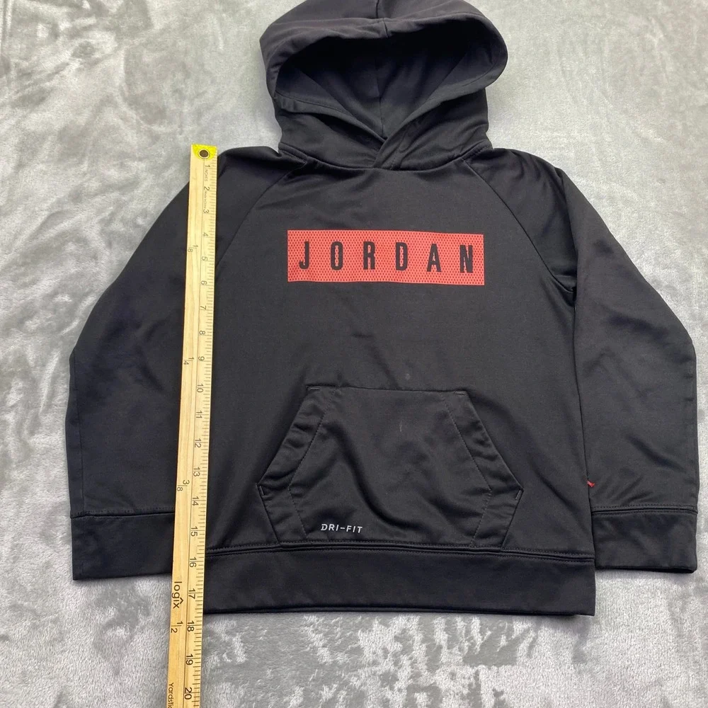 Nike‎ Jordan Dri-Fit Black Red Hoodie Sweatshirt Kids Size 7 116-122cm